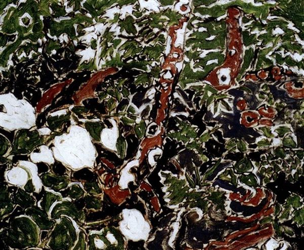 Trees And Boulders Oil Painting by David Brown Milne