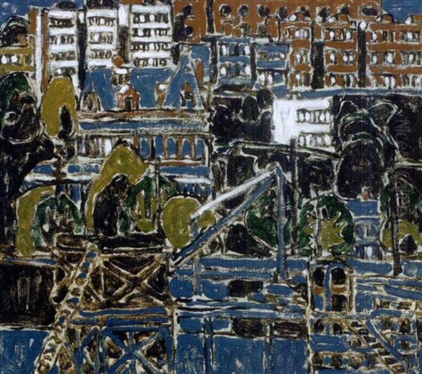 Construction Oil Painting by David Brown Milne