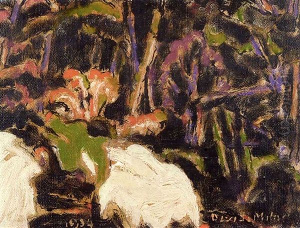 Oak Leaves Oil Painting by David Brown Milne