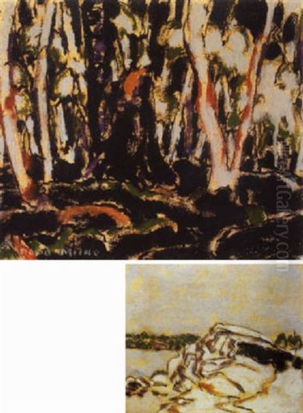 Dark Wood Oil Painting by David Brown Milne