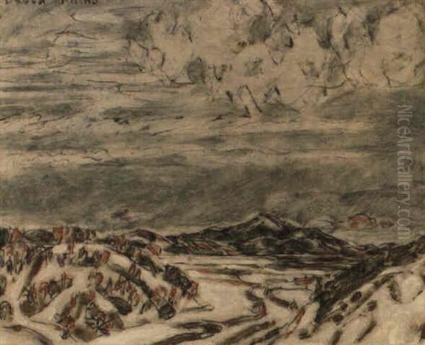 Adirondack Valley With Clouds Oil Painting by David Brown Milne