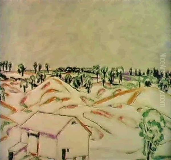 Barn In The Hills Oil Painting by David Brown Milne