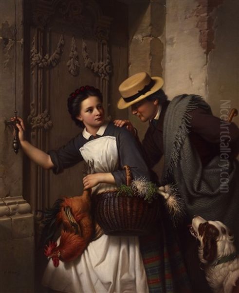 Der Kavalier Und Das Madchen Oil Painting by Ferdinand Minor