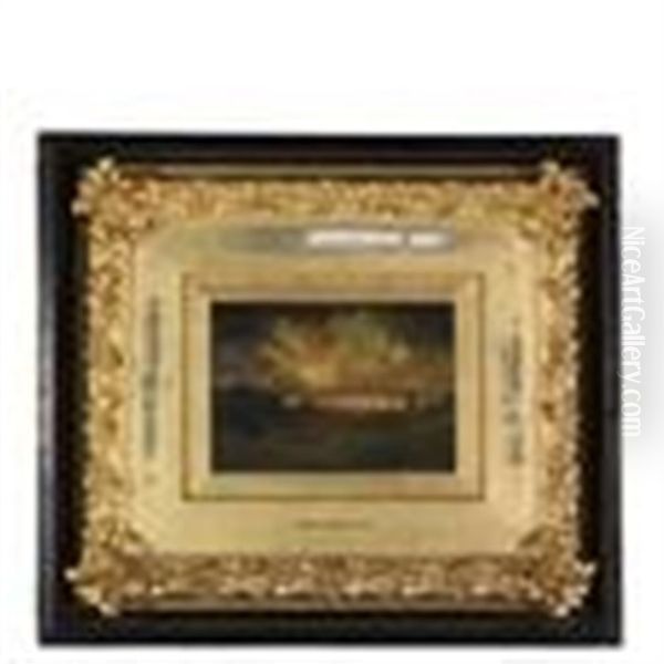 Barbizon Landscape At Sunrise Oil Painting by Robert Crannell Minor Sr.