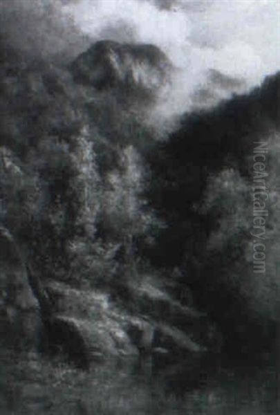 Adirondacks Oil Painting by Robert Crannell Minor Sr.