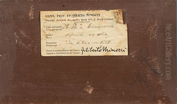 Il Po A Cremona Oil Painting by Professor Filiberto Minozzi