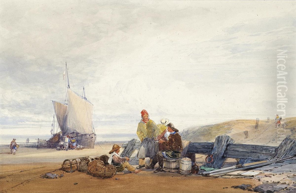 Old East Groyne, Hastings Oil Painting by William Roxby Beverley