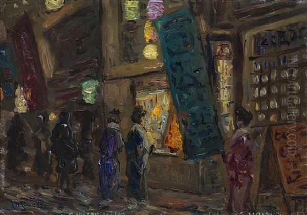 Yokohama. Giappone Oil Painting by Professor Filiberto Minozzi