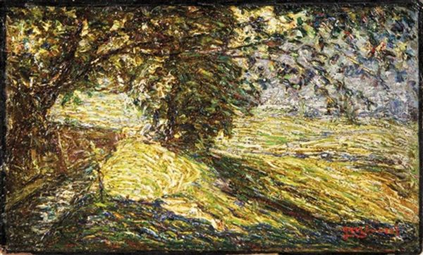 Alagna, Sotto L'ombra Verde Oil Painting by Professor Filiberto Minozzi