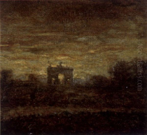 Abendstimmung Mit Triumphbogen Oil Painting by Professor Filiberto Minozzi