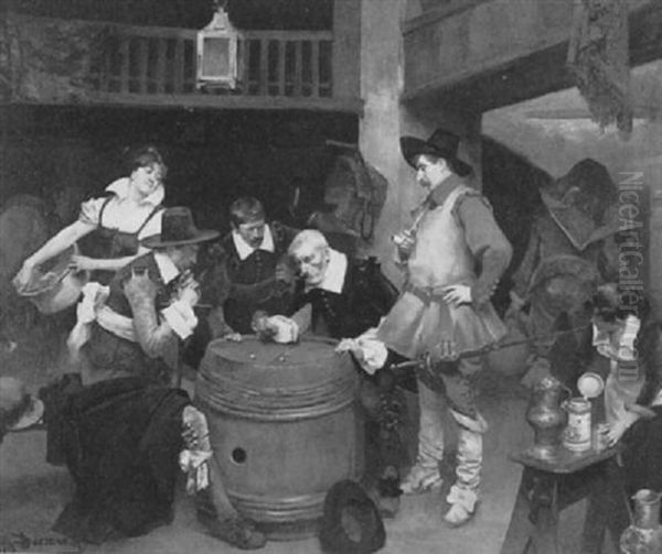 The Dice Game Oil Painting by Jose Miralles Darmanin