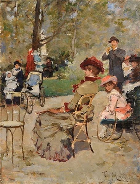 Pelando Las Manzanas Oil Painting by Francisco Miralles Galup