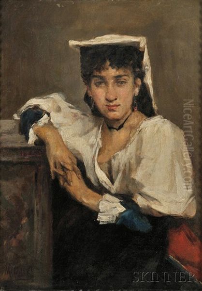 La Napolitana Oil Painting by Francisco Miralles Galup