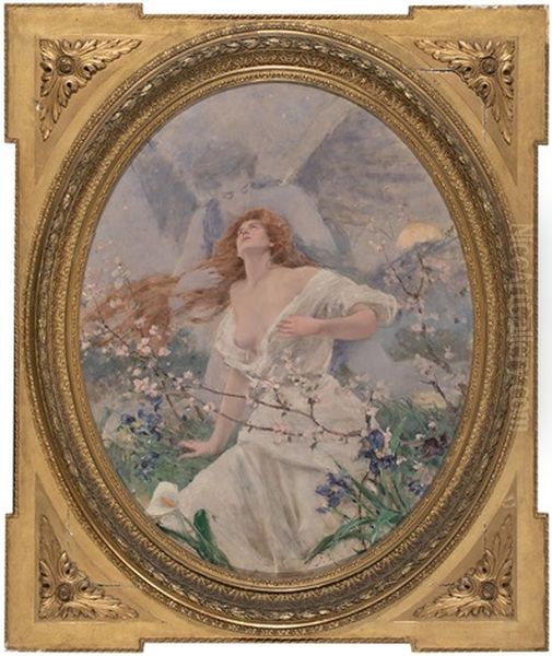 El Cefiro Y Las Flores Oil Painting by Francisco Miralles Galup