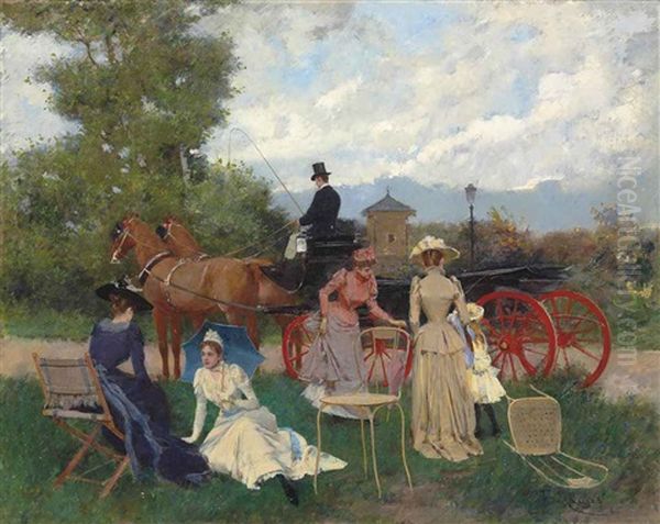 A Day In The Park Oil Painting by Francisco Miralles Galup