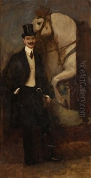 Caballero Con Caballo Oil Painting by Francisco Miralles Galup