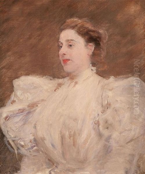 Retrato De Maria Torrella De Pont Oil Painting by Francisco Miralles Galup