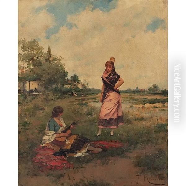 Musician Oil Painting by Francisco Miralles Galup