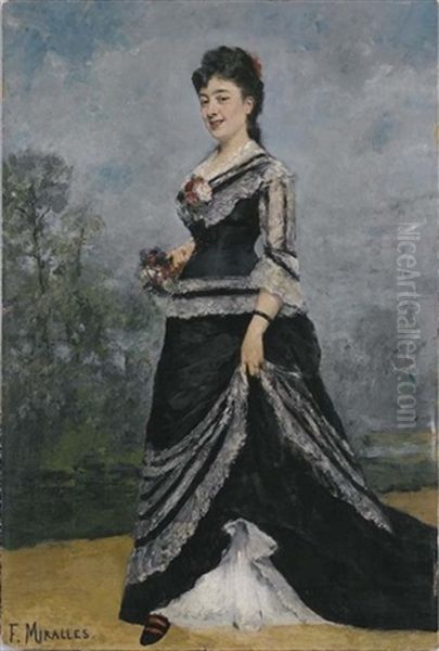 El Ramo (the Bouquet) Oil Painting by Francisco Miralles Galup