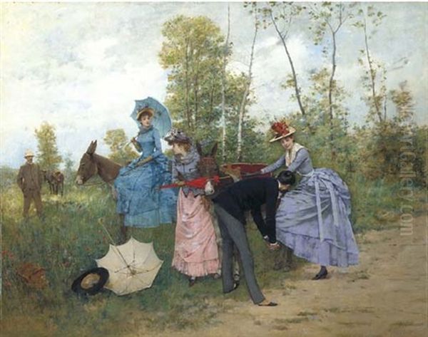 Una Jira Oil Painting by Francisco Miralles Galup