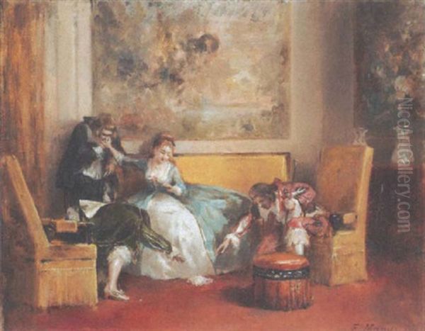 Genreszene Oil Painting by Francisco Miralles Galup