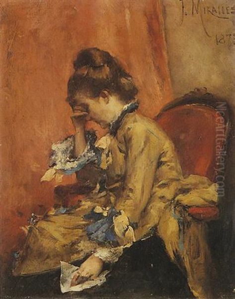 La Lettre Oil Painting by Francisco Miralles Galup