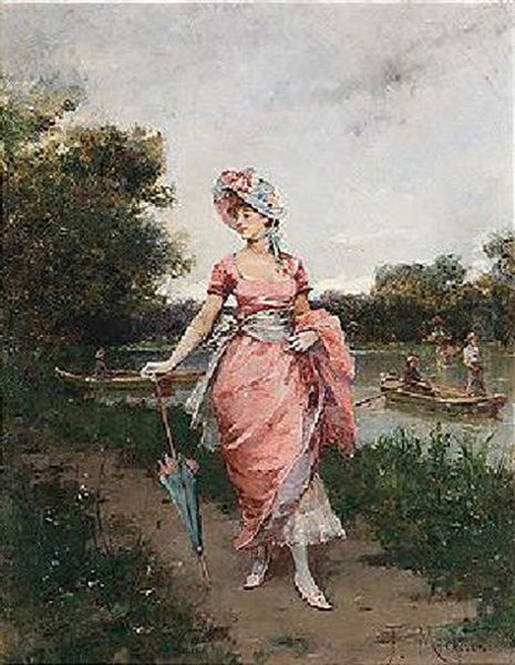 Un Paseo Por El Rio Oil Painting by Francisco Miralles Galup