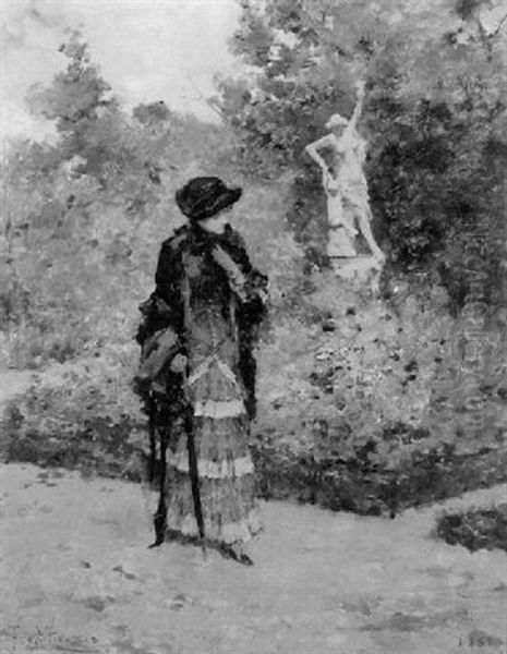 Shall I Or Shall I Not Oil Painting by Francisco Miralles Galup