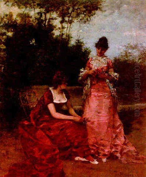 Coversacion En El Parque Oil Painting by Francisco Miralles Galup