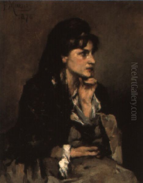 Retrato De Senora Oil Painting by Francisco Miralles Galup