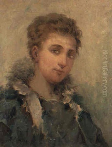 Retrato De Mujer Oil Painting by Francisco Miralles Galup