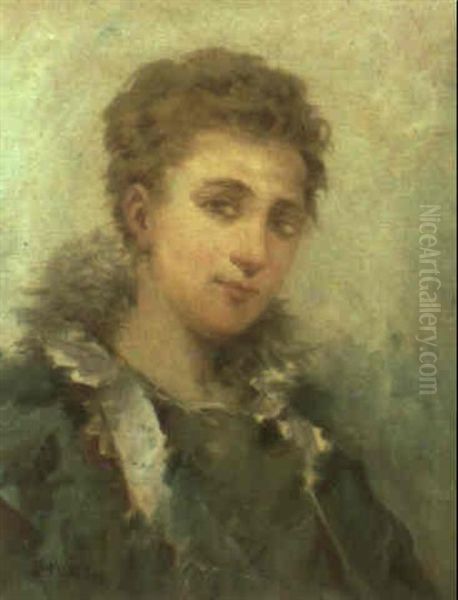 Retrato De Dama Oil Painting by Francisco Miralles Galup