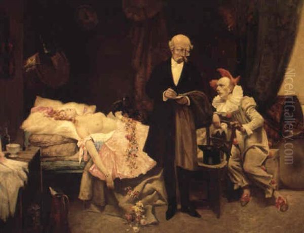 The Death Of Columbine Oil Painting by Francisco Miralles Galup