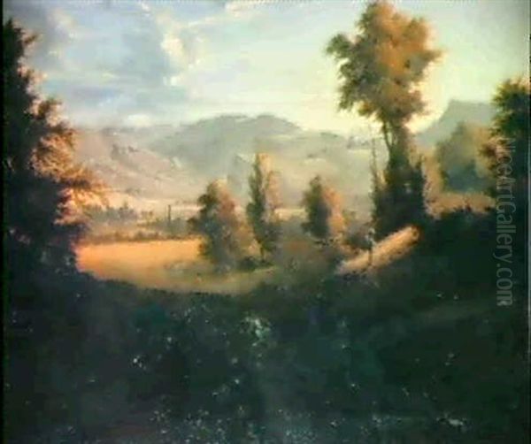 Beeren Pfluckendes Madchen In Einer Tallandschaft Oil Painting by Jakob Christoph Miville