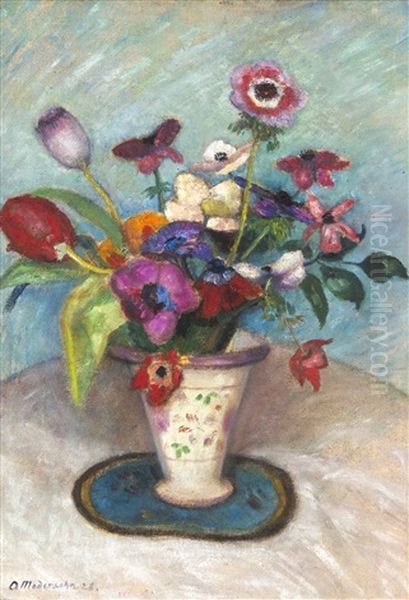 Blumenstrauss Oil Painting by Otto Modersohn
