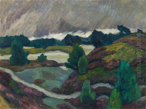 Unwetter Uber Der Surheide Oil Painting by Otto Modersohn