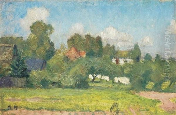 Sommerliche Landschaft Oil Painting by Otto Modersohn