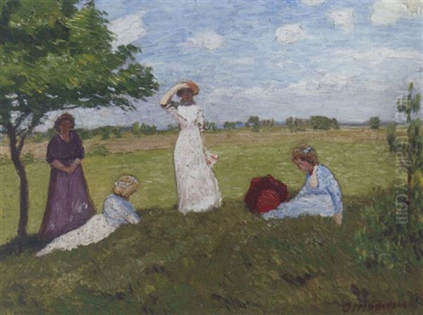 Familie Modersohn-breling Oil Painting by Otto Modersohn