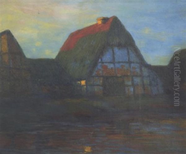 Westfalischer Hof Oil Painting by Otto Modersohn