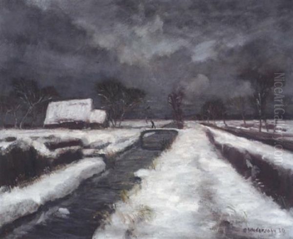 Winter Im Moor Oil Painting by Otto Modersohn