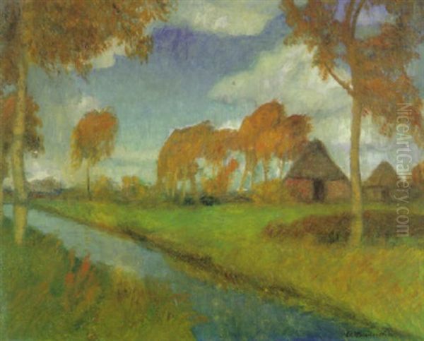 Herbststurm Im Moor Oil Painting by Otto Modersohn