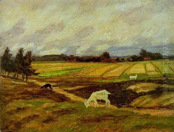 Ziegen Auf Dem Felde Oil Painting by Otto Modersohn