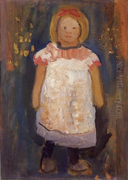 Kleines Madchen Mit Schurze Oil Painting by Paula Modersohn-Becker