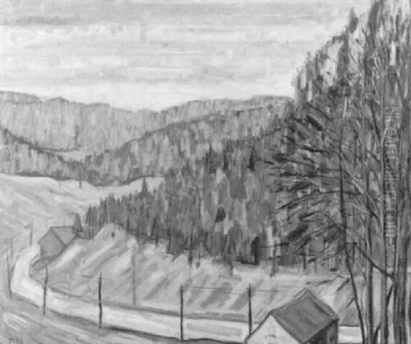 Juralandschaft. Strasse Von Aesch Nach Grellingen Oil Painting by Theo Modespacher