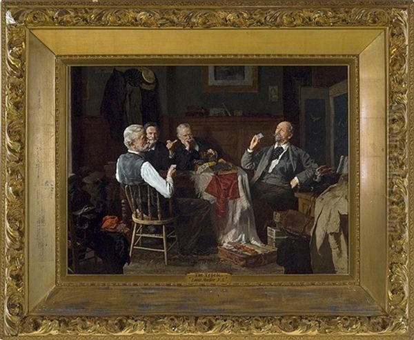 The Card Trick Oil Painting by Louis Charles Moeller