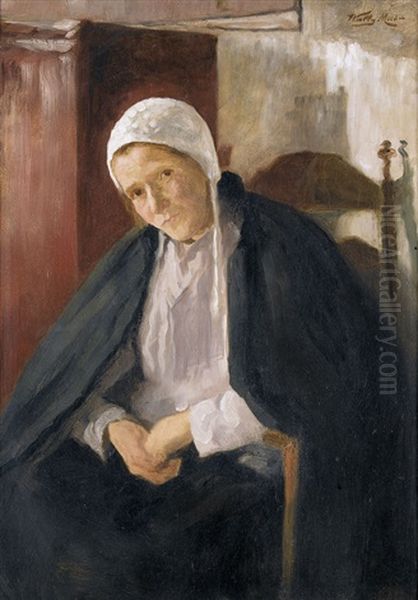 Sitzende Frau In Interieur Oil Painting by Wally Moes