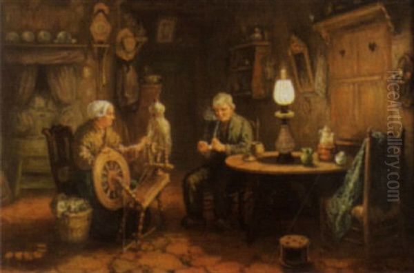 In Der Wohnstube Oil Painting by Wally Moes