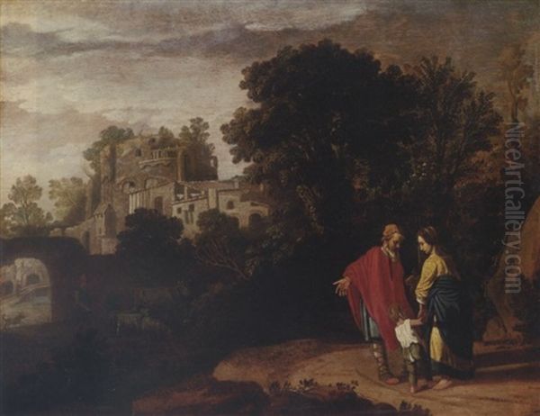 The Expulsion Of Hagar Oil Painting by Claes Cornelisz Moeyaert