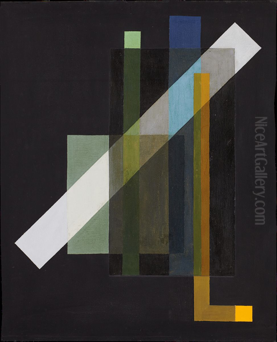 Konstruktion Oil Painting by Laszlo Moholy-Nagy