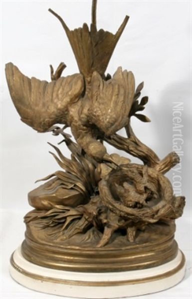 Birds Oil Painting by Jules Moigniez